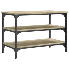 Shoe Bench with Storage Shelves, Sonoma Oak Finish, 70x38.5x49 cm, Engineered Wood and Metal Frame - Stylish and Functional Shoe Rack for Entryway or Living Room