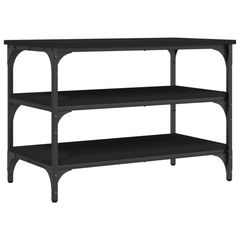 Shoe Bench - Stylish Black 70x38.5x49 cm - Durable Engineered Wood with Metal Frame, 3-Tier Storage, Adjustable Feet