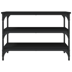 Shoe Bench - Stylish Black 70x38.5x49 cm - Durable Engineered Wood with Metal Frame, 3-Tier Storage, Adjustable Feet