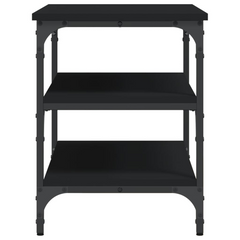 Shoe Bench - Stylish Black 70x38.5x49 cm - Durable Engineered Wood with Metal Frame, 3-Tier Storage, Adjustable Feet