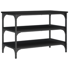 Shoe Bench - Stylish Black 70x38.5x49 cm - Durable Engineered Wood with Metal Frame, 3-Tier Storage, Adjustable Feet