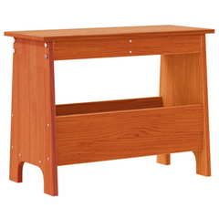 Wax Brown Hall Bench - Solid Pine Wood, 60x28x45 cm - Rustic Entryway Bench with Storage Shelf