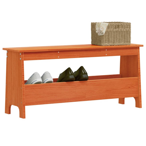 Hall Bench in Wax Brown – Solid Pine Wood, 100x28x45 cm – Stylish & Functional Entryway Furniture