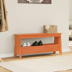 Hall Bench in Wax Brown – Solid Pine Wood, 100x28x45 cm – Stylish & Functional Entryway Furniture