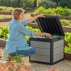 Keter Denali 113 L Garden Storage Box Anthracite - Durable, Stylish, and Weather-resistant