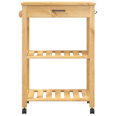 Solid Pine Wood Kitchen Trolley - 60x40x90 cm - Vintage Style with Ample Storage and Mobility