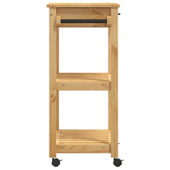 Solid Pine Wood Kitchen Trolley - 60x40x90 cm - Vintage Style with Ample Storage and Mobility