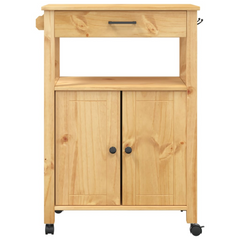 Kitchen Trolley 60x40x90 cm | Solid Pine Wood, Vintage Style, Ample Storage & Easy Mobility