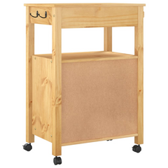 Kitchen Trolley 60x40x90 cm | Solid Pine Wood, Vintage Style, Ample Storage & Easy Mobility