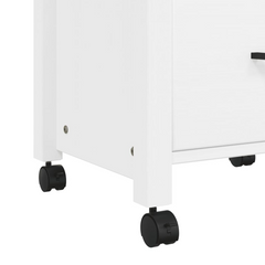 Kitchen Trolley | 48x40x90 cm | Solid Wood Pine | Multi-Functional Storage and Mobility | White and Honey Wax Finish