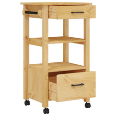 Kitchen Trolley - 48x40x90 cm - Solid Pine Wood - Stylish & Durable Rolling Cart for Kitchen Storage