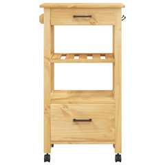 Kitchen Trolley - 48x40x90 cm - Solid Pine Wood - Stylish & Durable Rolling Cart for Kitchen Storage