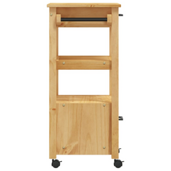 Kitchen Trolley - 48x40x90 cm - Solid Pine Wood - Stylish & Durable Rolling Cart for Kitchen Storage