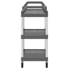 3-Tier Trolley Grey 81x41x92 cm Aluminium - Versatile & Durable Utility Cart