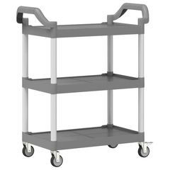 3-Tier Trolley Grey 81x41x92 cm Aluminium - Versatile & Durable Utility Cart