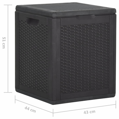 90L Garden Storage Box Black PP Rattan – Weather-Resistant Outdoor Chest