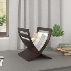 Wooden Magazine Rack Floor Standing Brown - Stylish and Practical Storage Solution