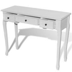 Dressing Console Table with Three Drawers White - Stylish and Functional