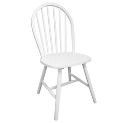 Dining Chairs Set of 2 - Classic White Solid Rubber Wood with Rustic Charm