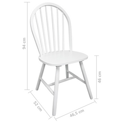 Dining Chairs 4 pcs - White Solid Rubber Wood | Rustic Charm & Durability