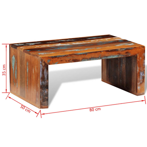 Coffee Table Reclaimed Wood - Vintage Retro Style | Solid Wood | Handmade