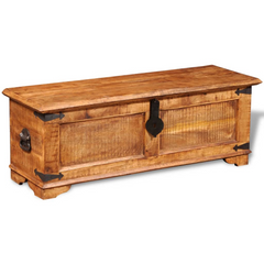 Handmade Rough Mango Wood Storage Chest - Rustic, Durable & Unique