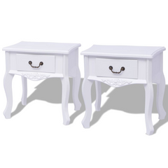 Bedside Cabinets 2 pcs MDF White - Stylish and Versatile