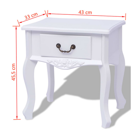 Bedside Cabinets 2 pcs MDF White - Stylish and Versatile