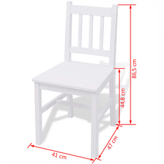 Seven Piece Dining Set Pinewood White - Elegant, Durable, and Easy to Assemble