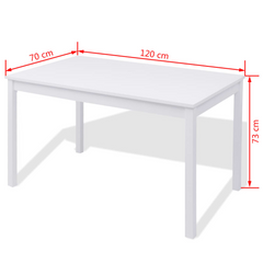 Seven Piece Dining Set Pinewood White - Elegant, Durable, and Easy to Assemble