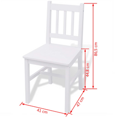 Five Piece Dining Set Pinewood White - High-Quality, Timeless Design