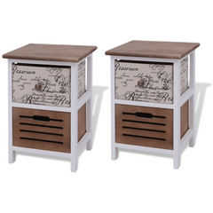 Bedside Cabinets 2 pcs Wood - Country House Style, Rustic Charm