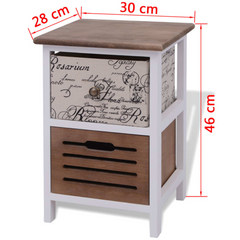 Bedside Cabinets 2 pcs Wood - Country House Style, Rustic Charm