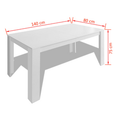 Dining Table 140x80x75 cm White - Elegant and Sturdy | Shop Now