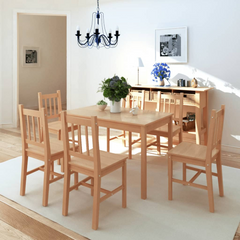 Seven Piece Dining Set Pinewood - Timeless Design, High-Quality Materials