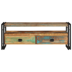 TV Cabinet Solid Reclaimed Wood - Vintage-Style, Durable, Handmade