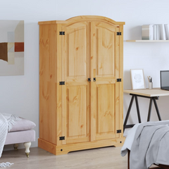 Wardrobe Mexican Pine Corona Range 2 Doors - Rustic Charm for Your Bedroom | vidaXL.com