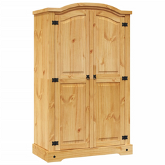 Wardrobe Mexican Pine Corona Range 2 Doors - Rustic Charm for Your Bedroom | vidaXL.com