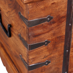 Solid Acacia Wood Storage Chest with Handles - Multi-functional Wooden Trunk for Home Décor & Storage