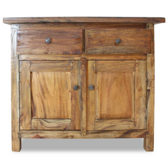 Rustic Sideboard | Solid Mahogany Wood | 75x30x65 cm | Vintage Style Cabinet with Ample Storage