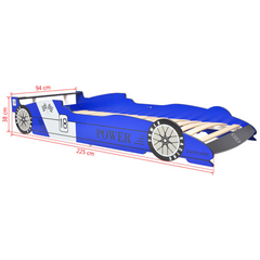 Children's Race Car Bed 90x200 cm Blue | Affordable and Fun Bed for Kids