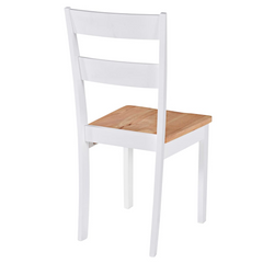 Dining Chairs 4 pcs White Solid Rubber Wood - Stylish and Durable