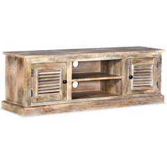 TV Cabinet Solid Mango Wood - Vintage Style and Durable Construction