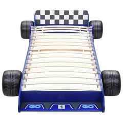 Blue Children's Race Car Bed in Blue - 90x200 cm | Fun & Secure Kids Bed Frame