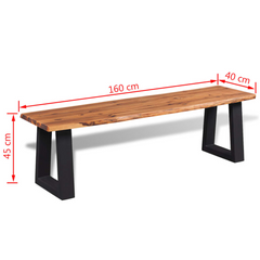 Bench Solid Acacia Wood 160 cm