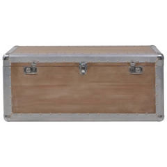 Rustic Wooden Storage Box - Multi-Purpose Fir Wood Chest, 91x52x40 cm, Brown