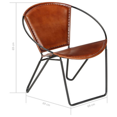 Classic Brown Real Leather Chair – Luxurious Design & Unmatched Comfort