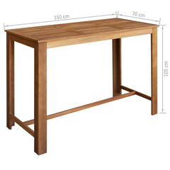 7-Piece Bar Table and Chair Set | Solid Acacia Wood | Rustic Design for Home, Bar, and Cafe