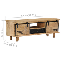 TV Cabinet 120x30x40 cm Solid Mango Wood - Stylish and Durable