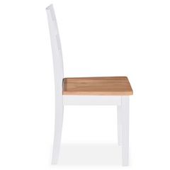 Dining Chairs 6 pcs White Solid Rubber Wood - Classic Design